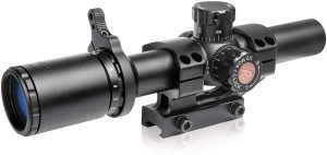 TRUGLO TRU-Brite 30 Series 1-6 X 24mm Dual-Color Illuminated Power Ring Duplex MIL-DOT Reticle Gun Scope with Mount, Matte Black, TG8516TL - Combos Available