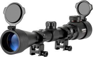 OMMO 3-9X40 Rifle Scope, 1-4x24 SFP Air Rifle Scopes, with Red Green Blue Illuminated Starburst Reticle Riflescopes for Hunting